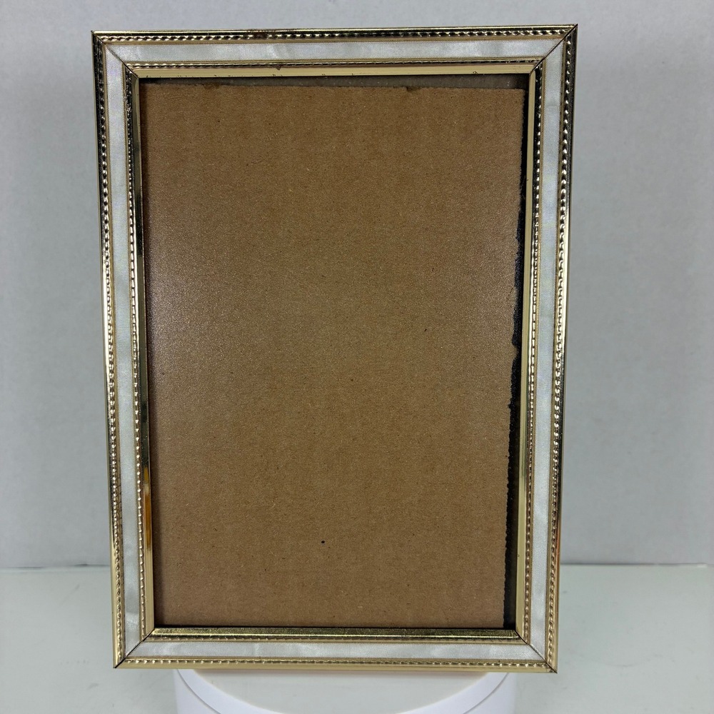 Intercraft 5x7 Picture Frame Faux Mother of Pearl Gold Tone Vintage Inspired